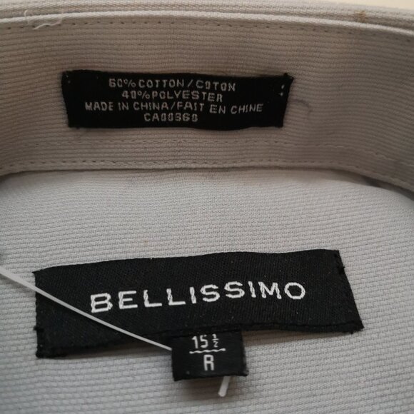 NWT Bellissimo Men's Size 15 1/2 Grey Button Front & Cuffs Dress Shirt - Picture 2 of 3
